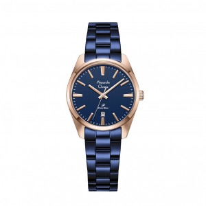 Alexandre Christie AC 1035 Rosegold Blue Lady Steel LDBURBU